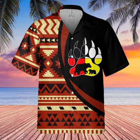 Powwow StoreGBHW000786 Tribe Design Native American Hawaiian Shirt 3D