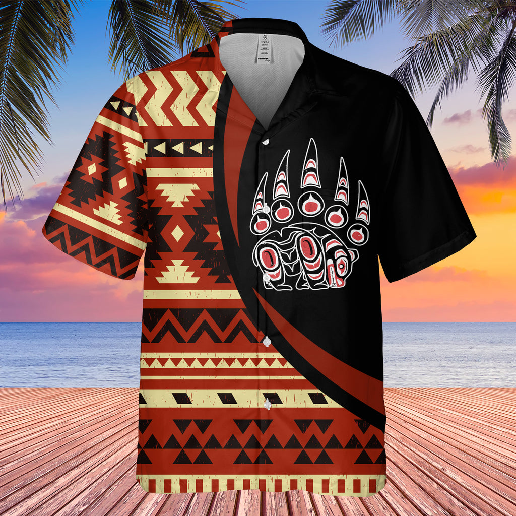 Powwow StoreGBHW000787 Tribe Design Native American Hawaiian Shirt 3D