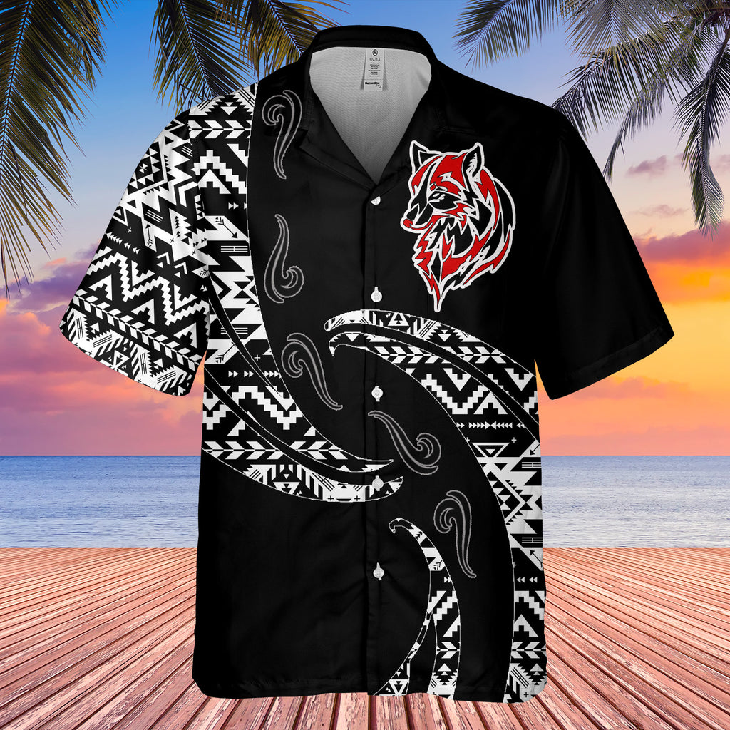 Powwow StoreGBHW001067 Tribe Design Native American Hawaiian Shirt 3D