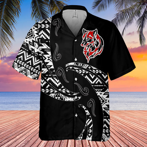 Powwow StoreGBHW001066 Tribe Design Native American Hawaiian Shirt 3D