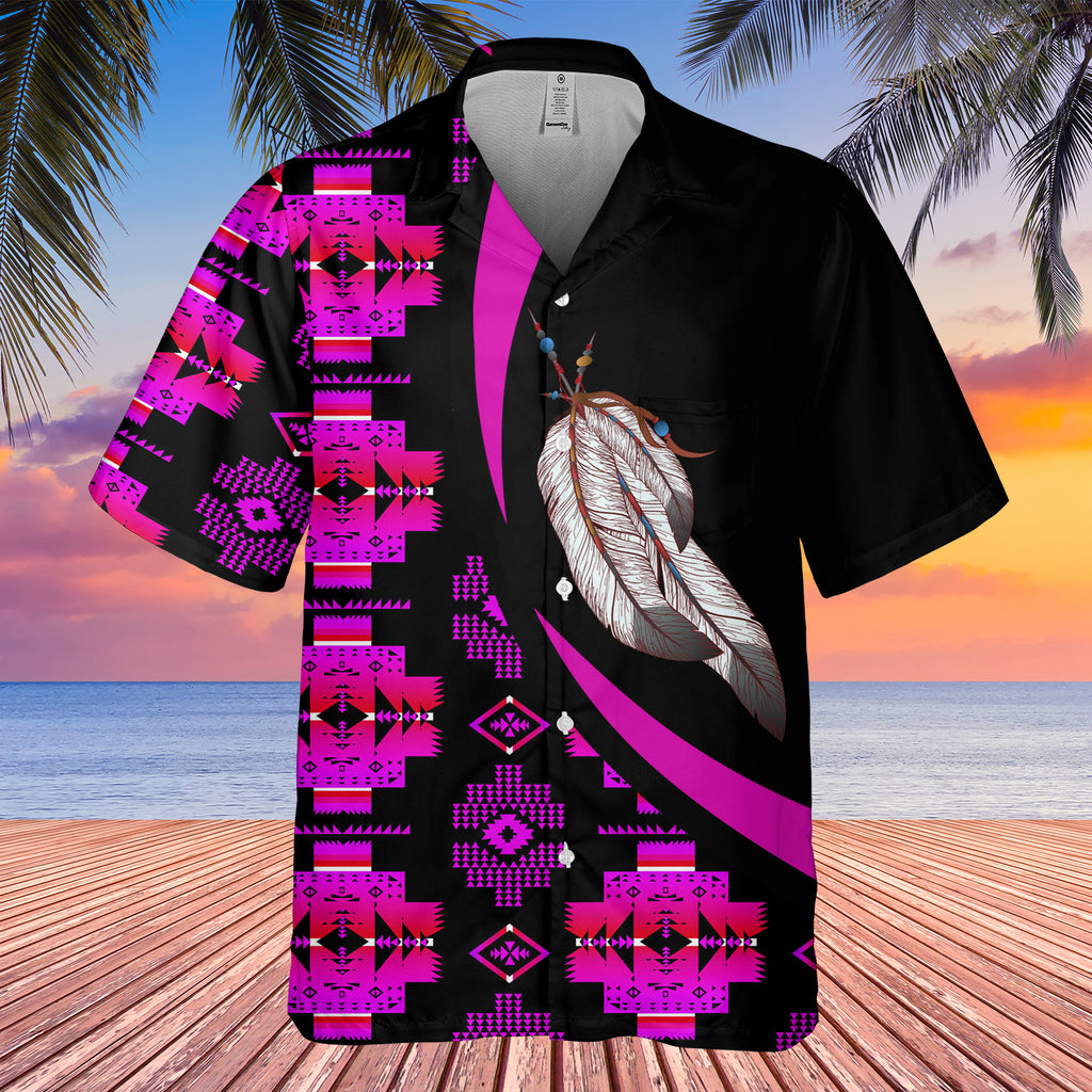 Powwow StoreGBHW000791 Tribe Design Native American Hawaiian Shirt 3D