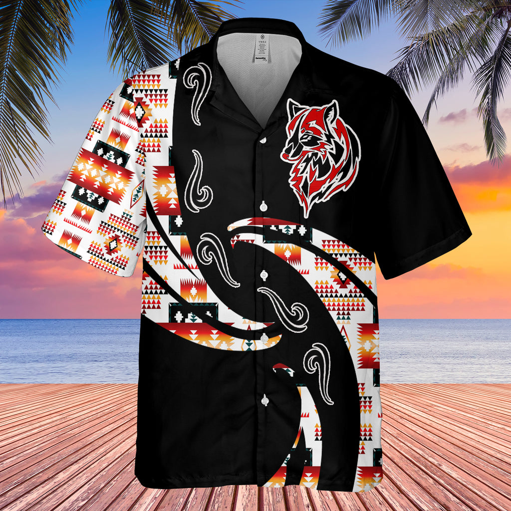 Powwow StoreGBHW001068 Tribe Design Native American Hawaiian Shirt 3D