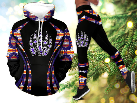 Powwow StoreHLS00679 Pattern Native 3D Hoodie Legging Set