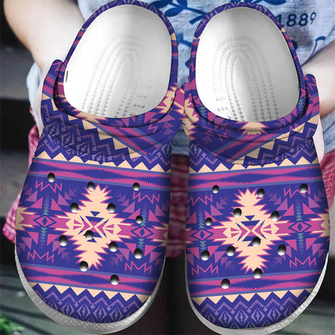 GB-NAT00764 Pattern Native American  Crocs Clogs Shoes
