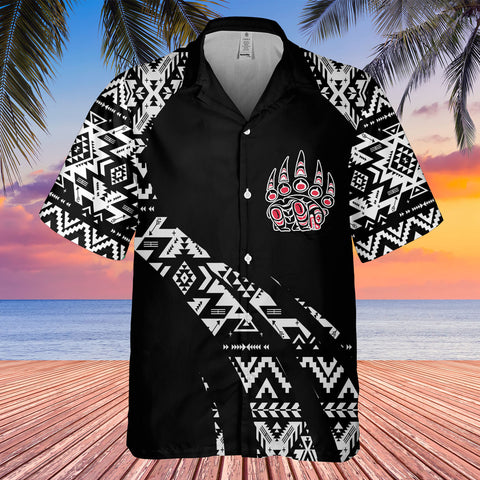 Powwow StoreGBHW000801 Tribe Design Native American Hawaiian Shirt 3D