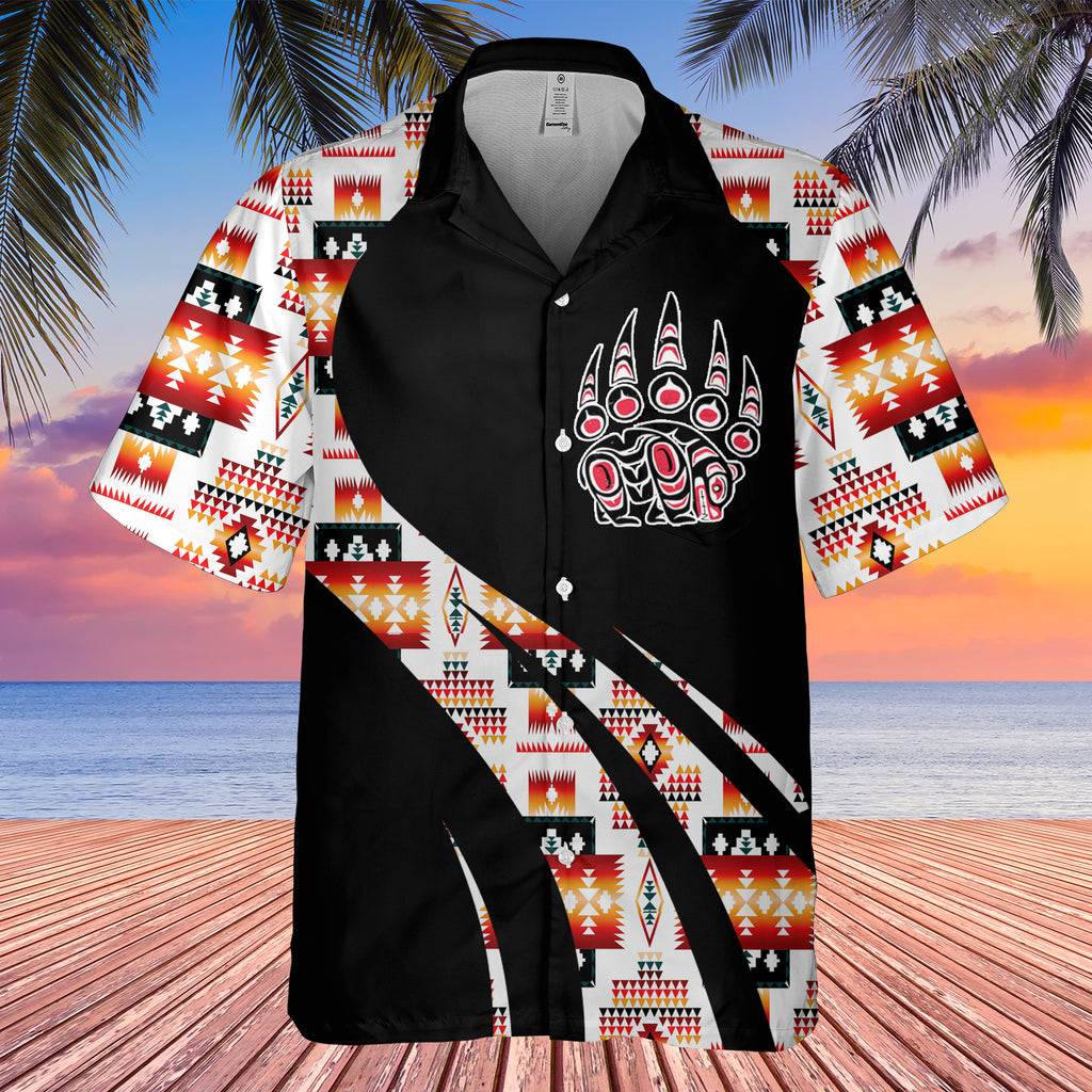 Powwow StoreGBHW000804 Tribe Design Native American Hawaiian Shirt 3D