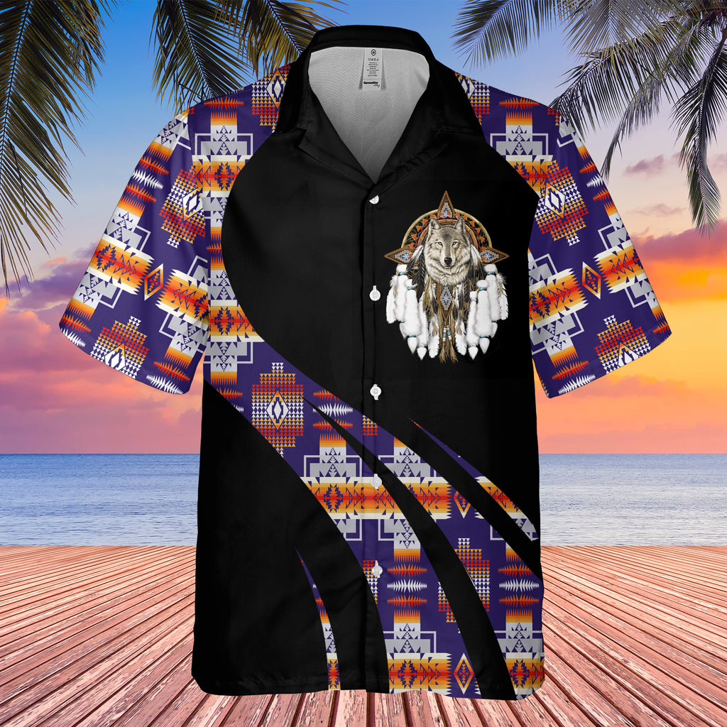 Powwow StoreGBHW000805 Tribe Design Native American Hawaiian Shirt 3D