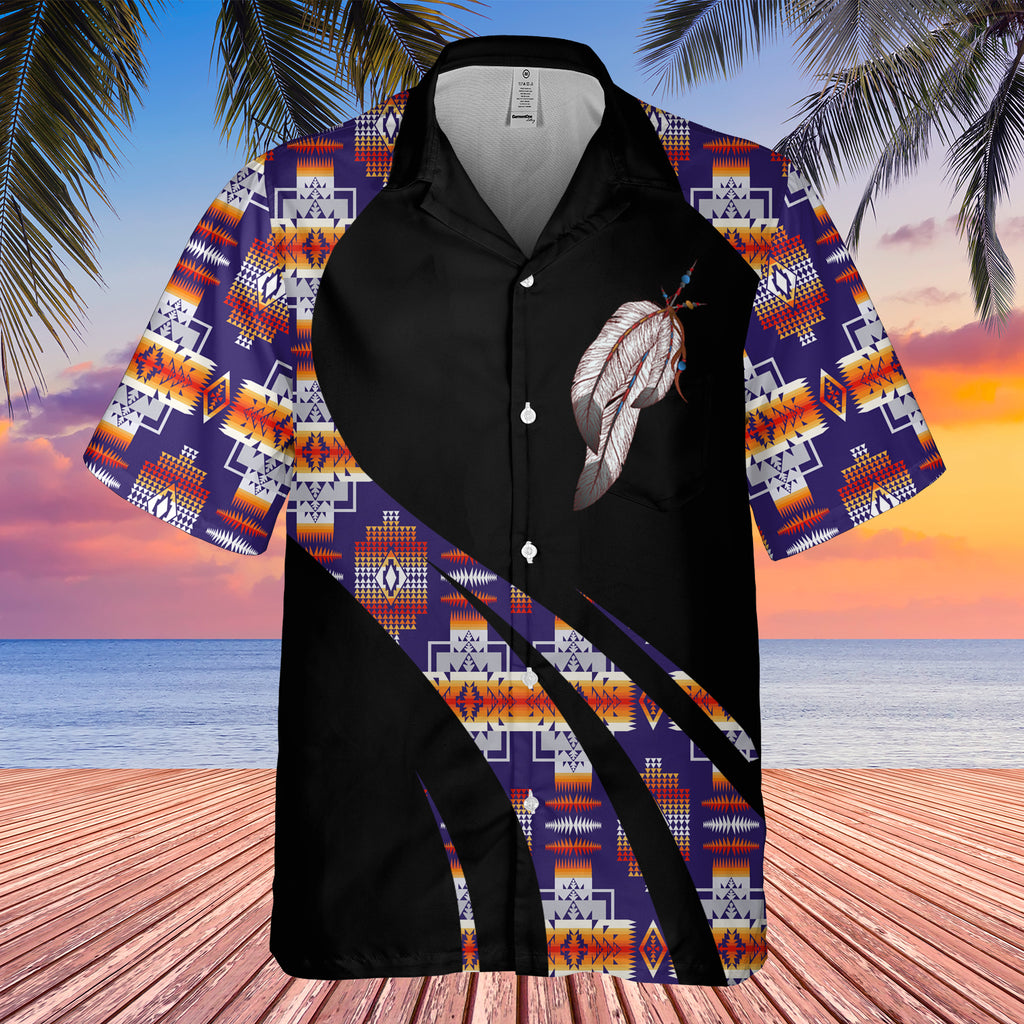 Powwow StoreGBHW000808 Tribe Design Native American Hawaiian Shirt 3D