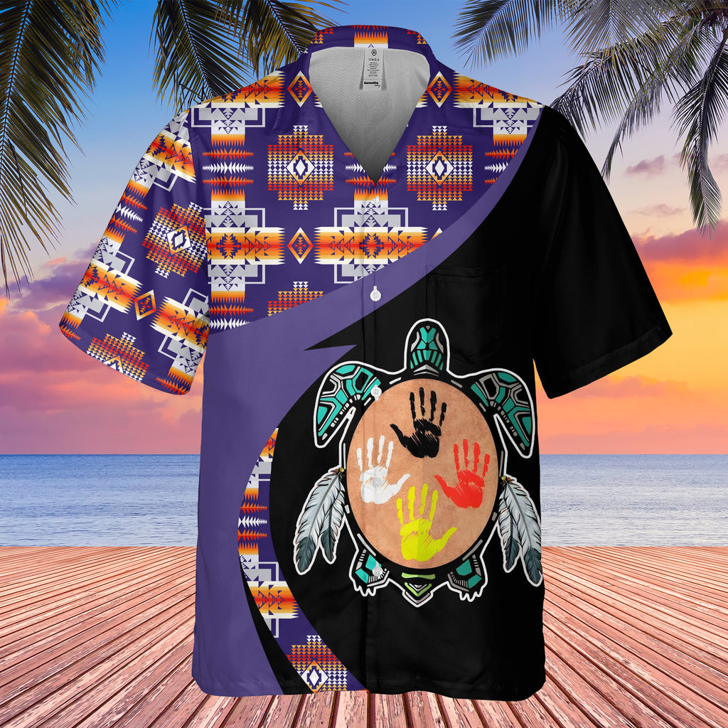 GB-HW000963 Tribe Design Native American Hawaiian Shirt 3D