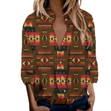 Powwow StoreGBNAT0004608 Tribe Design Native Women's LongSleeved Shirts