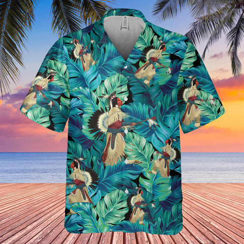 GB-HW001004 Tribe Design Native American Hawaiian Shirt 3D
