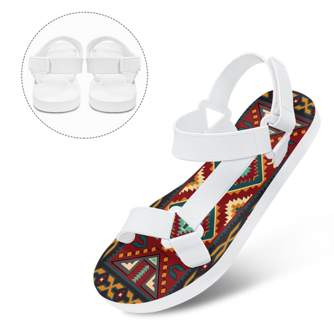 GB-NAT00061 Pattern Native American Open Toes Sandals