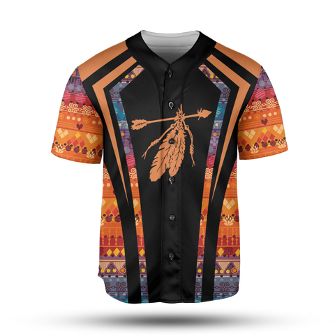 Powwow StoreBJ0008 Pattern Native Baseball Jersey