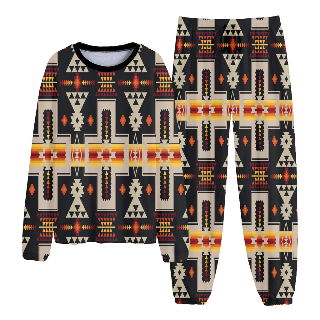 Powwow StoreGBNAT0006201 Pattern Native American Unisex Thicken Pajama Suit