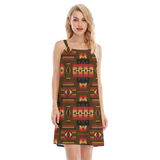 Powwow StoreGBNAT0004608 Native  Design Women's Oneck Cami Dress