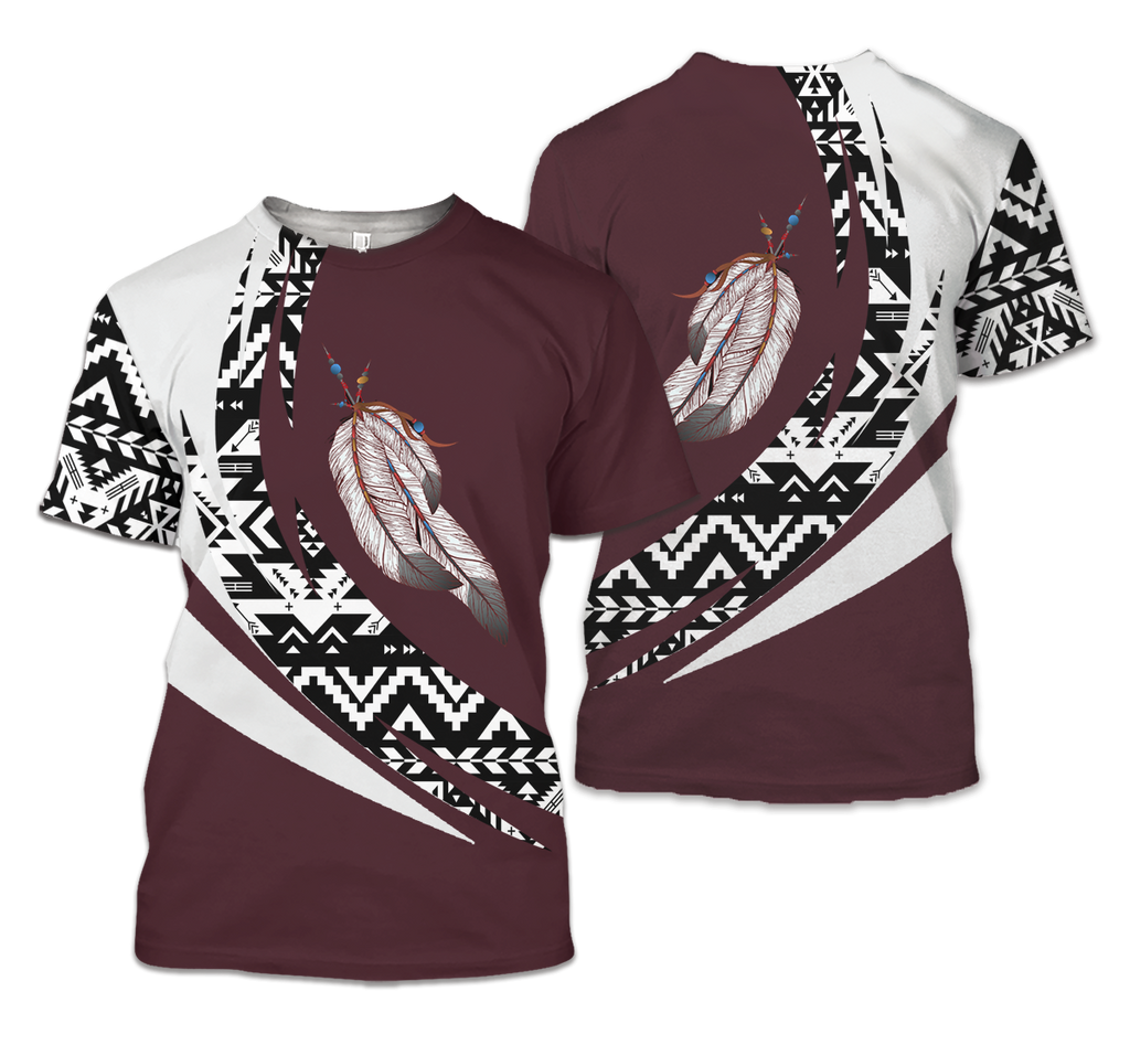 Powwow StoreTS00115 Pattern Native American 3D TShirt