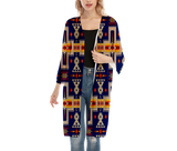 GB-NAT00062-04 Patern Native Women's V-neck Mesh Cardigan