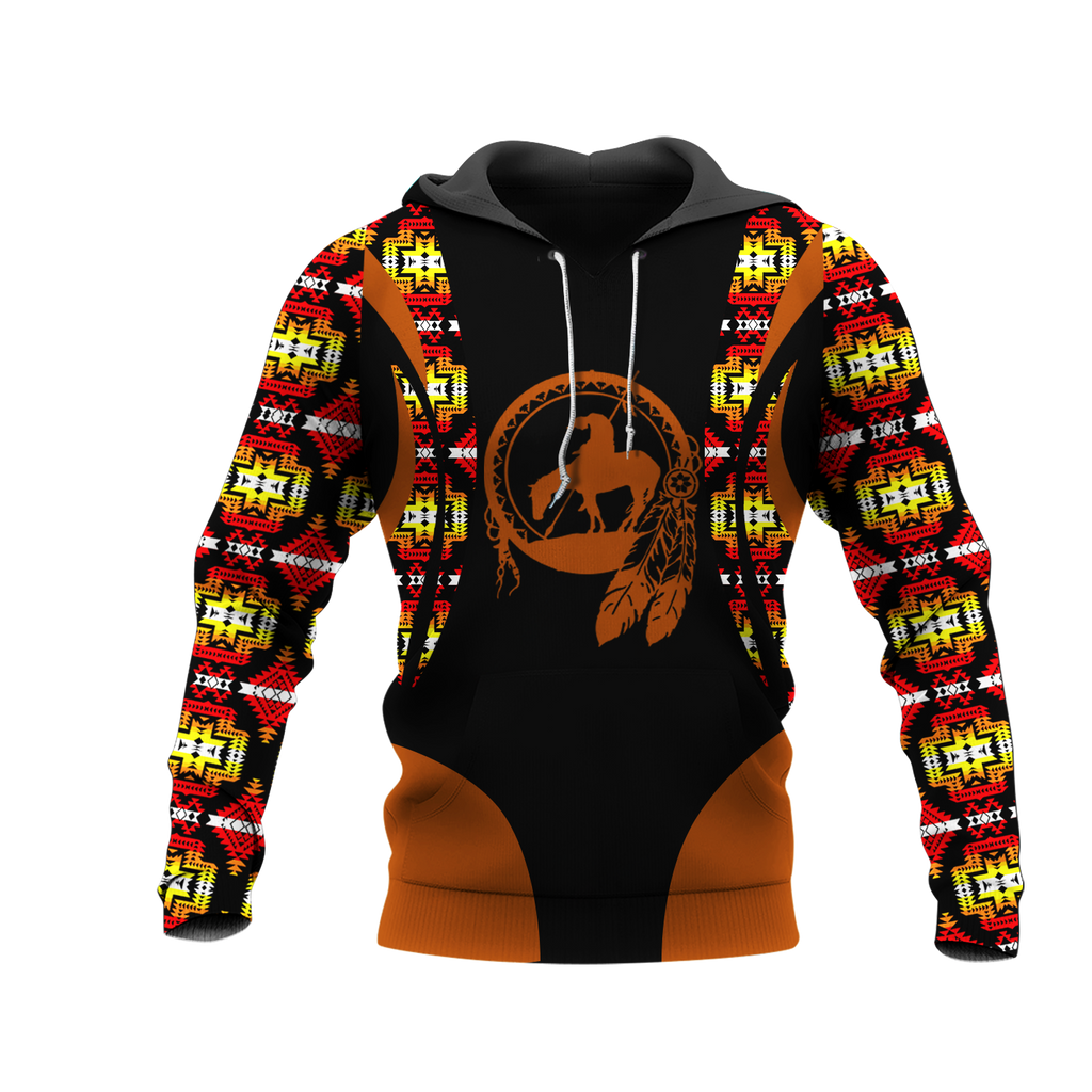 Powwow StoreHD001096 Pattern Native Pride 3D Hoodie