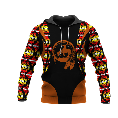 Powwow StoreHD001096 Pattern Native Pride 3D Hoodie