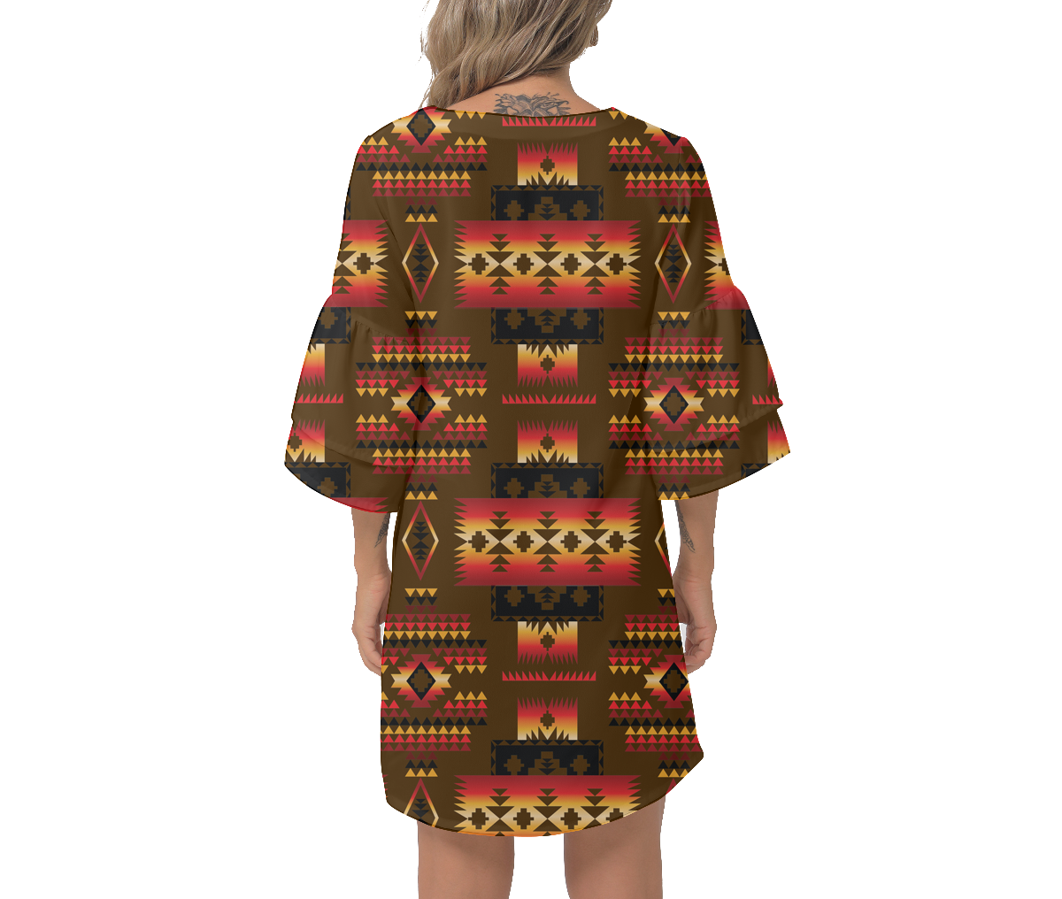 Powwow Storegb nat00046 08 native design print womens v neck dresss
