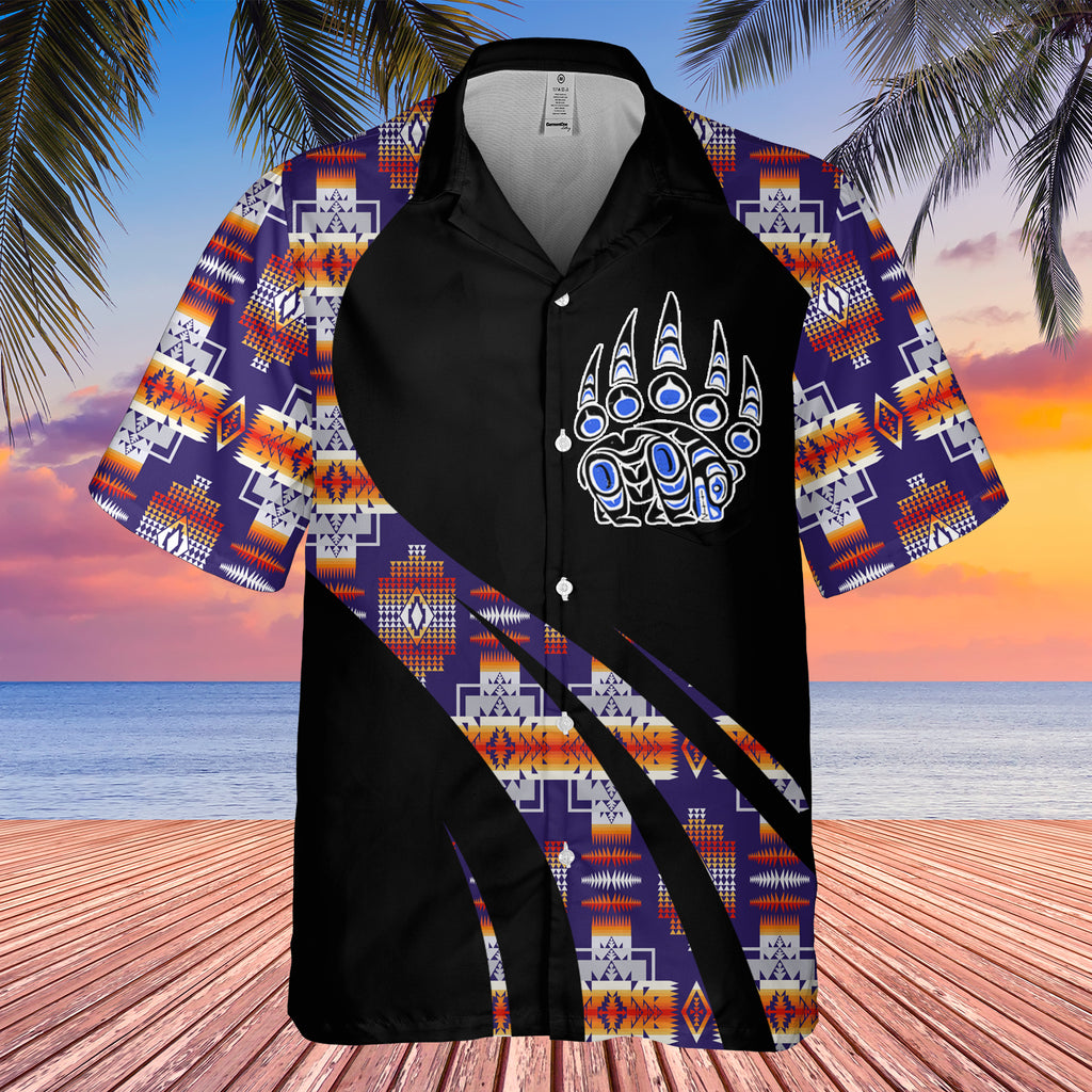 Powwow StoreGBHW000809 Tribe Design Native American Hawaiian Shirt 3D