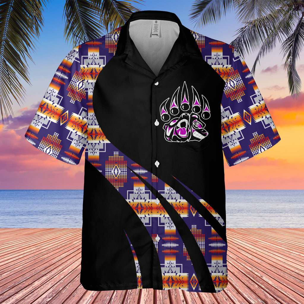 Powwow StoreGBHW000810 Tribe Design Native American Hawaiian Shirt 3D