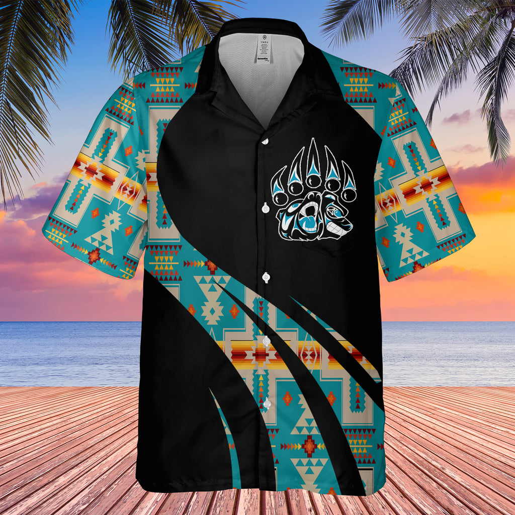 Powwow StoreGBHW000811 Tribe Design Native American Hawaiian Shirt 3D