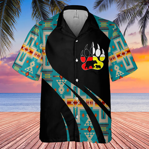 Powwow StoreGBHW000812 Tribe Design Native American Hawaiian Shirt 3D