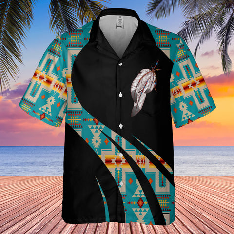 GB-HW000813 Tribe Design Native American Hawaiian Shirt 3D