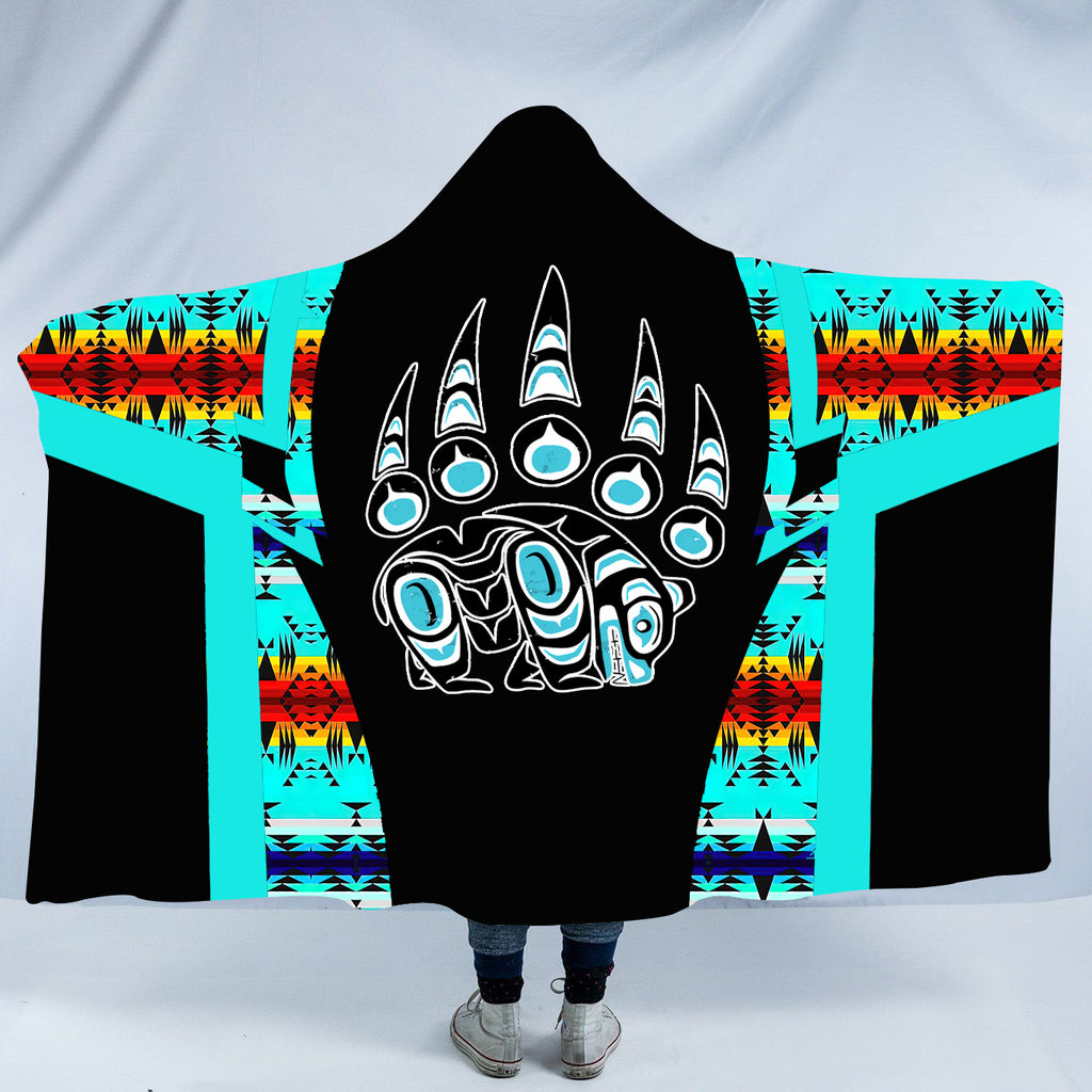 HDB00173 Pattern Native American Design Hooded Blanket