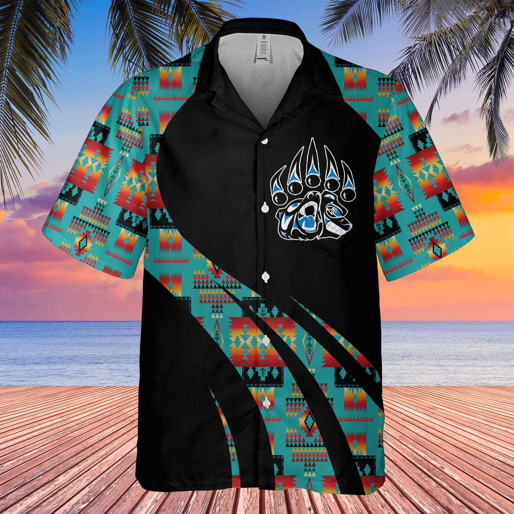 Powwow StoreGBHW000818 Tribe Design Native American Hawaiian Shirt 3D