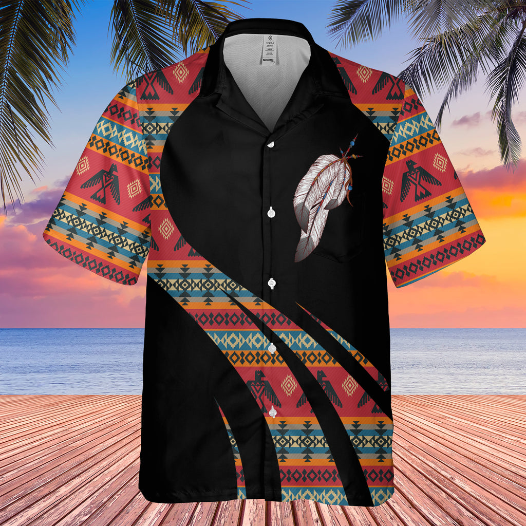 Powwow StoreGBHW000822 Tribe Design Native American Hawaiian Shirt 3D