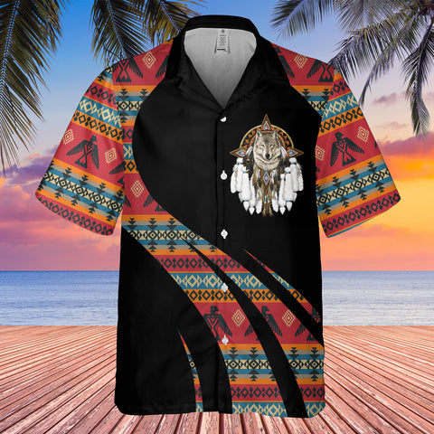 GB-HW000823 Tribe Design Native American Hawaiian Shirt 3D