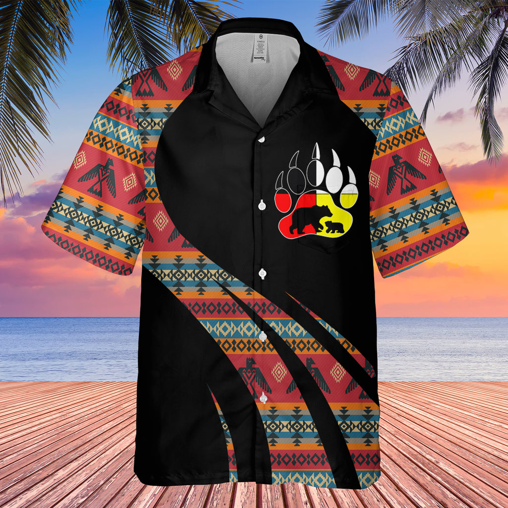 GB-HW000825 Tribe Design Native American Hawaiian Shirt 3D