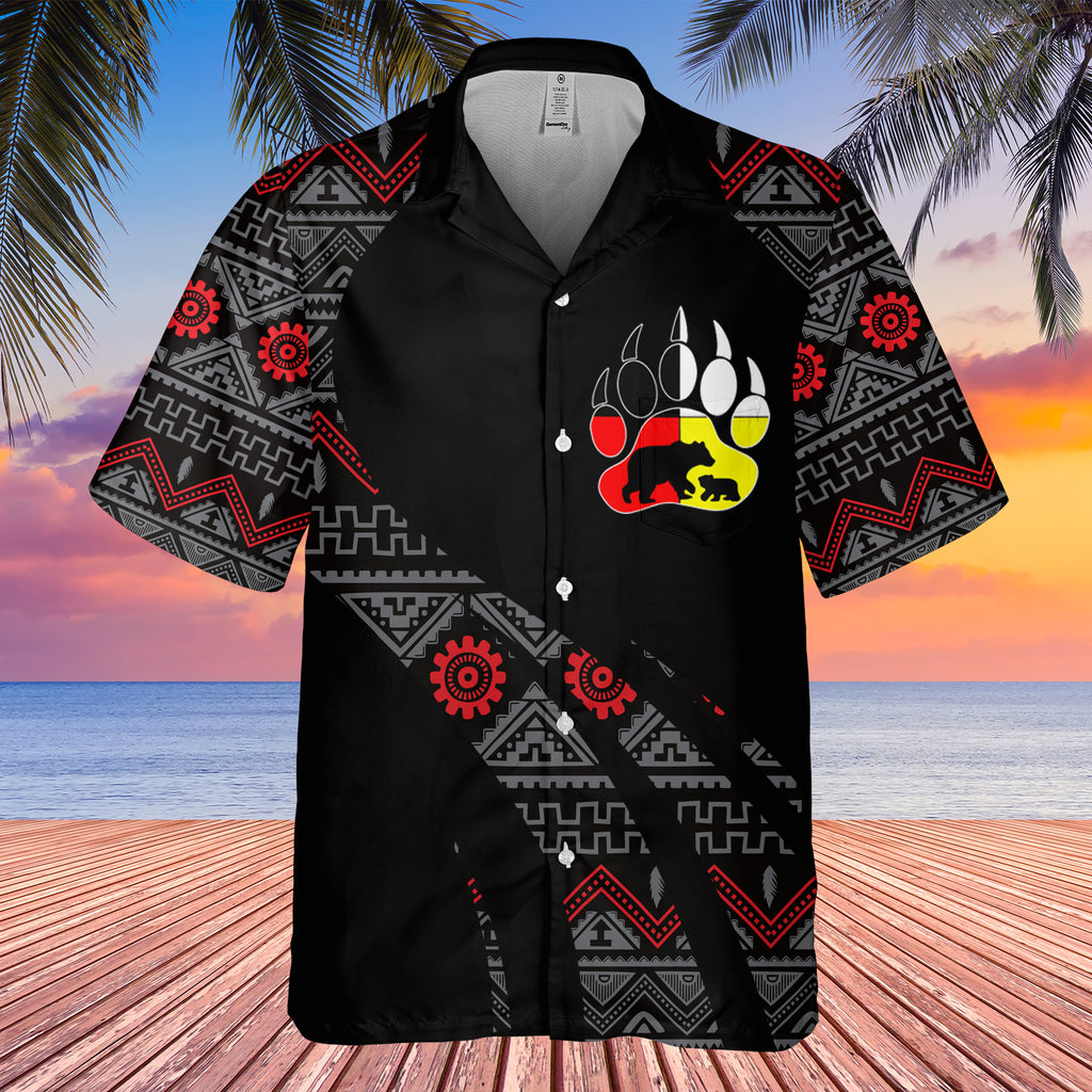 GB-HW000826 Tribe Design Native American Hawaiian Shirt 3D