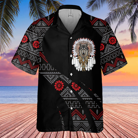 GB-HW000829 Tribe Design Native American Hawaiian Shirt 3D