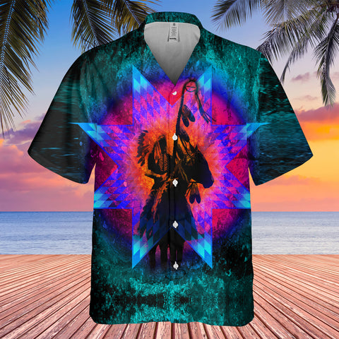 Powwow StoreGBHW000881 Tribe Design Native American Hawaiian Shirt 3D