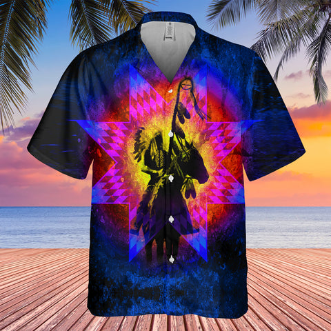 Powwow StoreGBNAT00097  Tribe Design Native American Hawaiian Shirt 3D