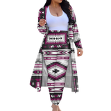 Powwow StoreGBNAT0052802 Tribe Design Native American Cardigan Coat Long Pant Set