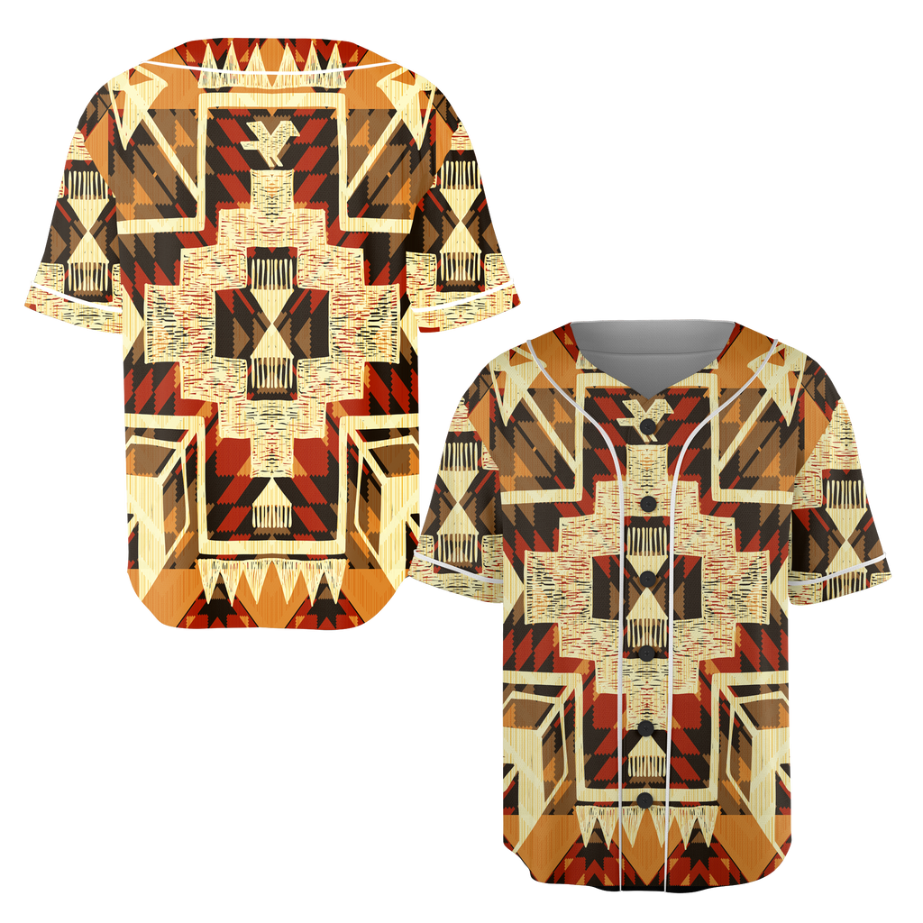 Powwow StoreGBNAT00022 Pattern Native Baseball Jersey