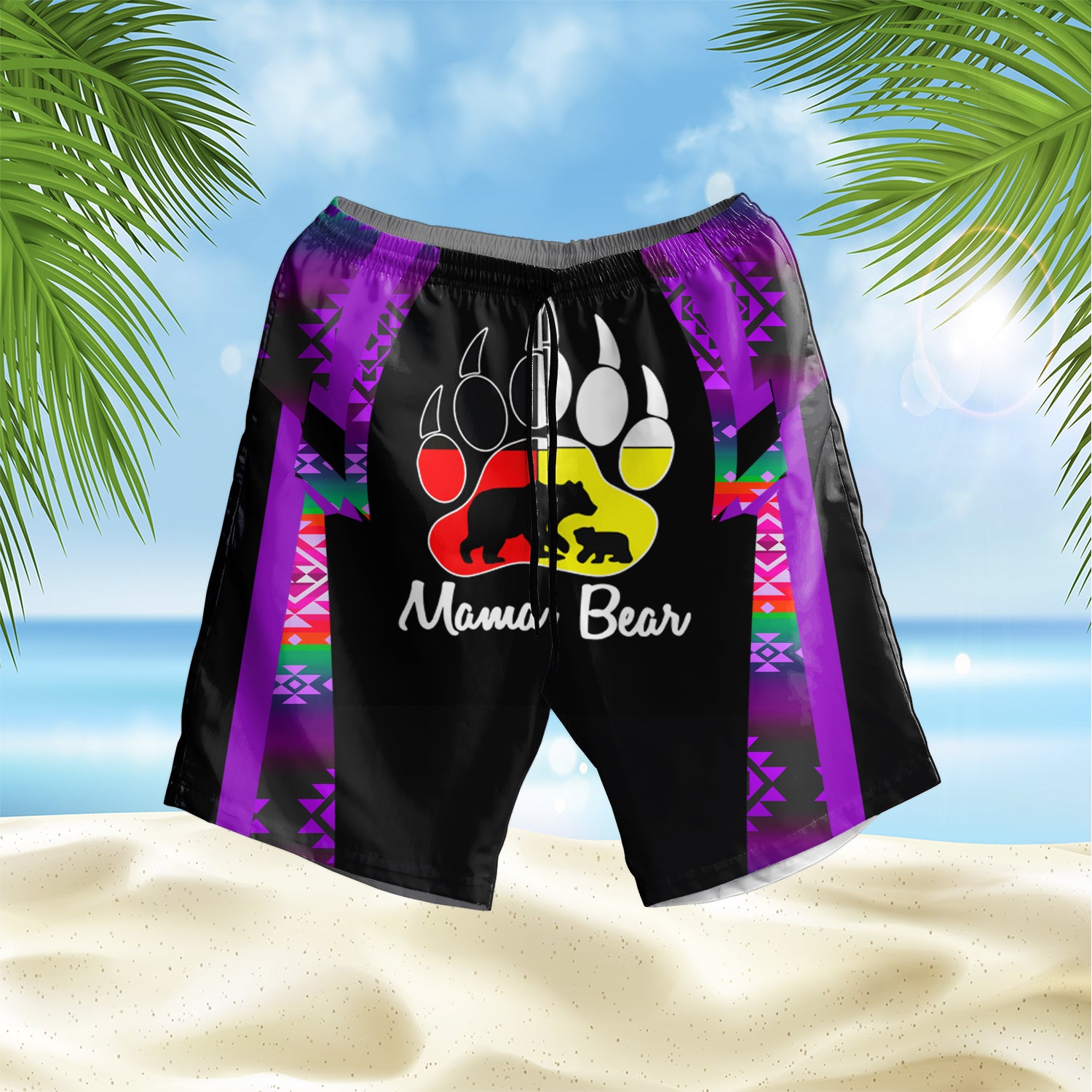 Powwow StoreGBHS00054 Pattern Native Hawaiian Shorts
