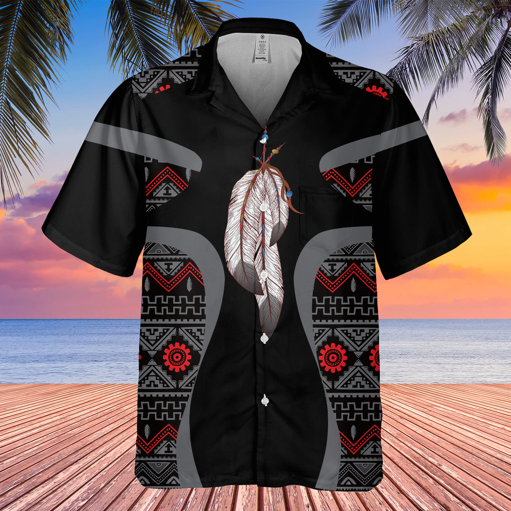 Powwow StoreGBHW000886 Tribe Design Native American Hawaiian Shirt 3D