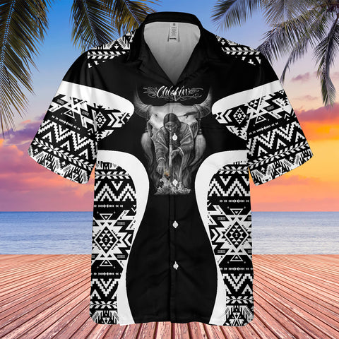 Powwow StoreGBHW000889 Tribe Design Native American Hawaiian Shirt 3D