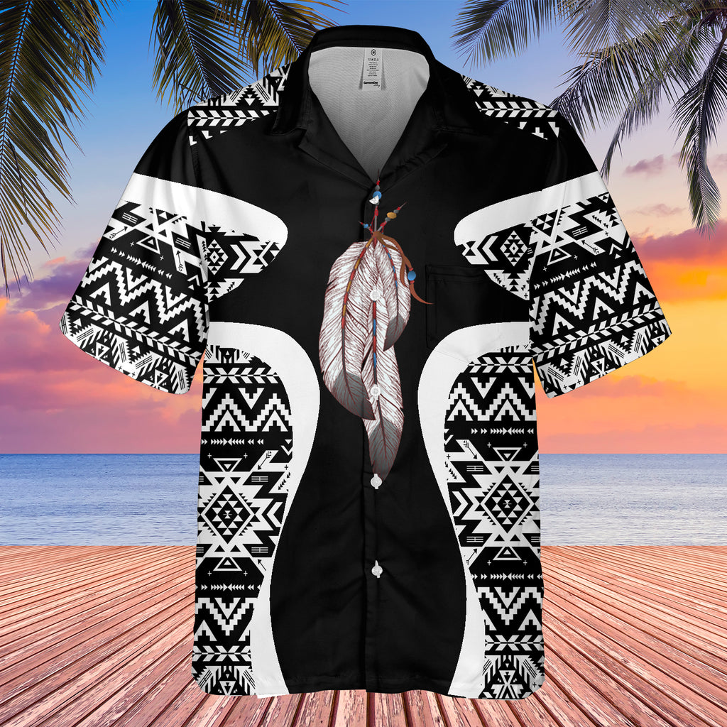 Powwow StoreGBHW000892 Tribe Design Native American Hawaiian Shirt 3D