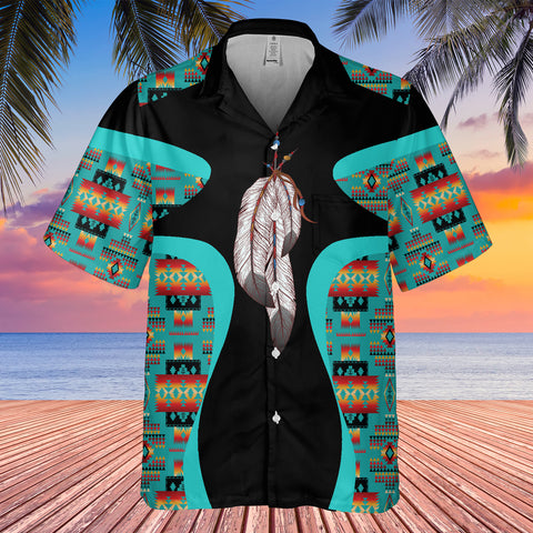 Powwow StoreGBHW000893 Tribe Design Native American Hawaiian Shirt 3D