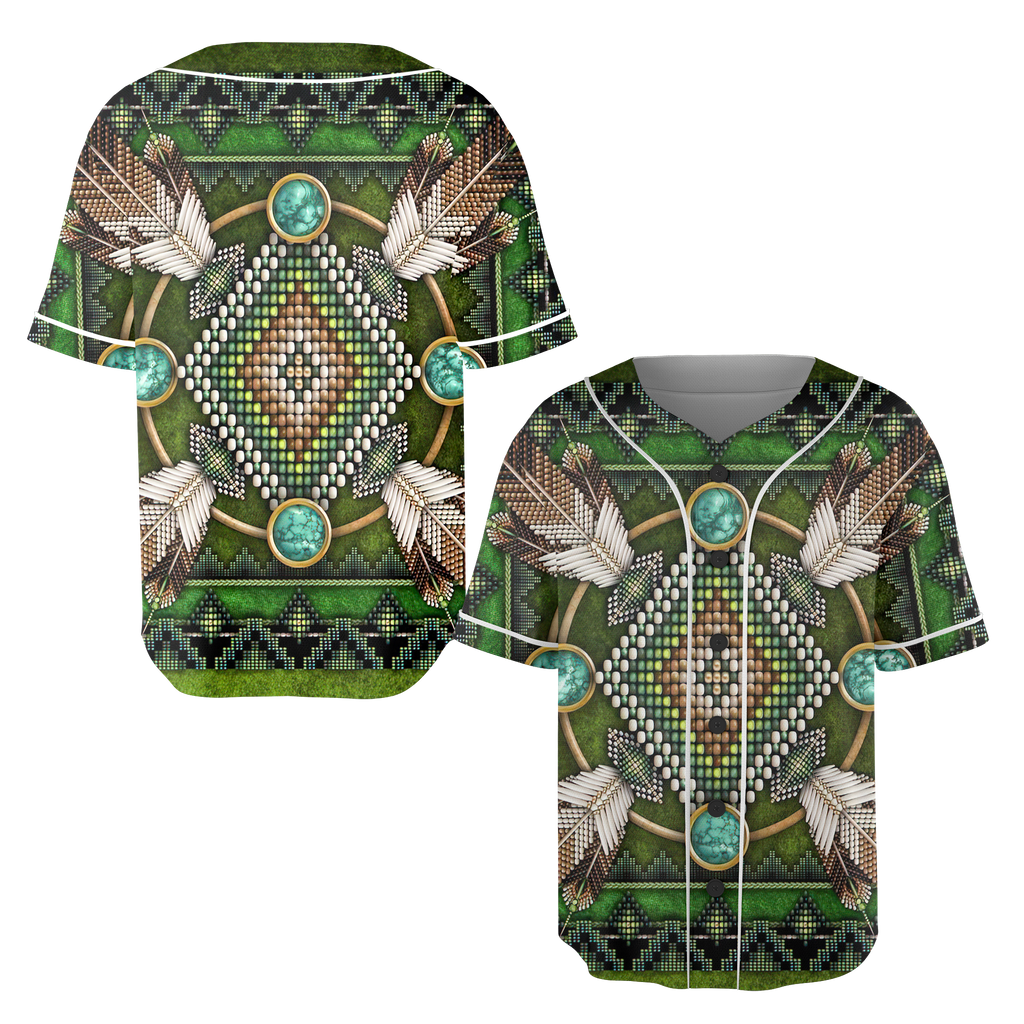 Powwow StoreGBNAT00023 Pattern Native Baseball Jersey