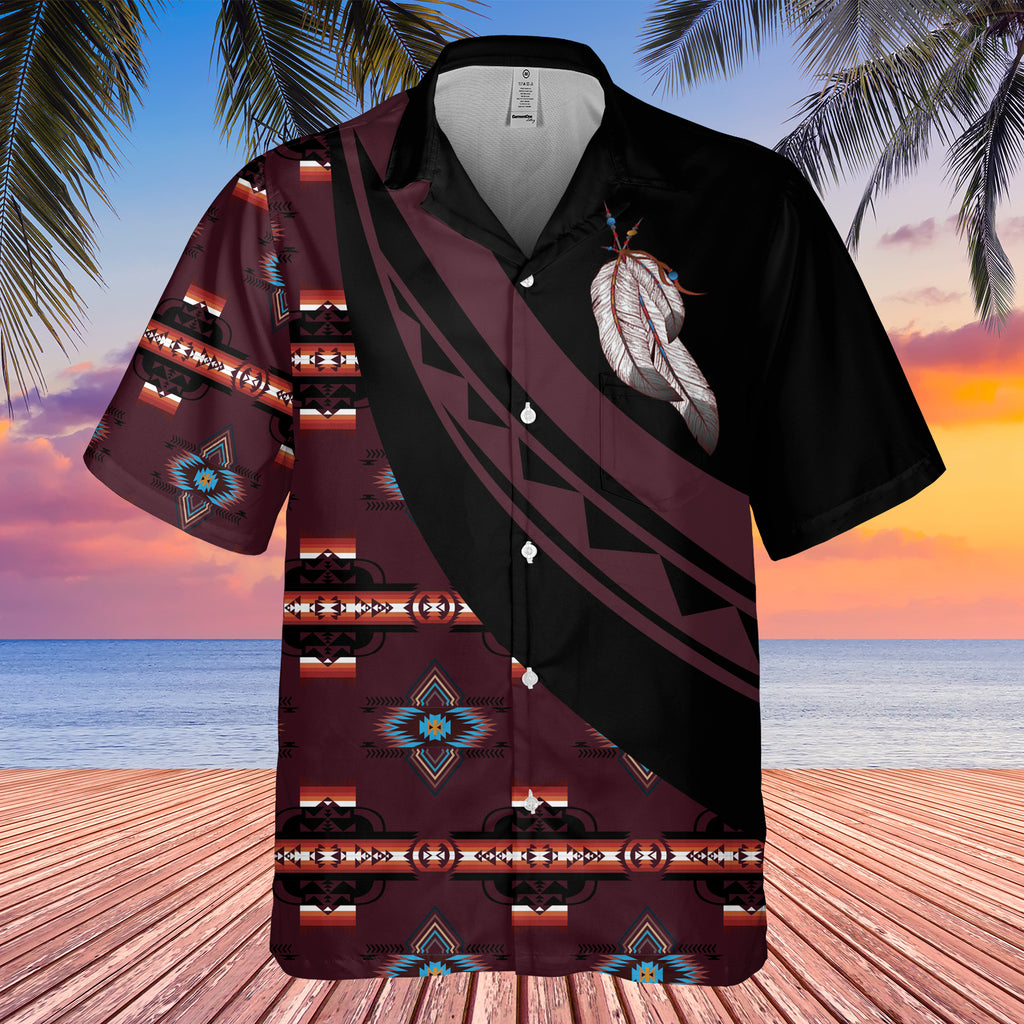 Powwow StoreGBHW001115 Tribe Design Native American Hawaiian Shirt 3D