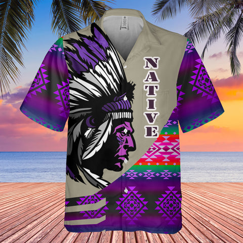 GB-HW000230 Tribe Design Native American Hawaiian Shirt 3D
