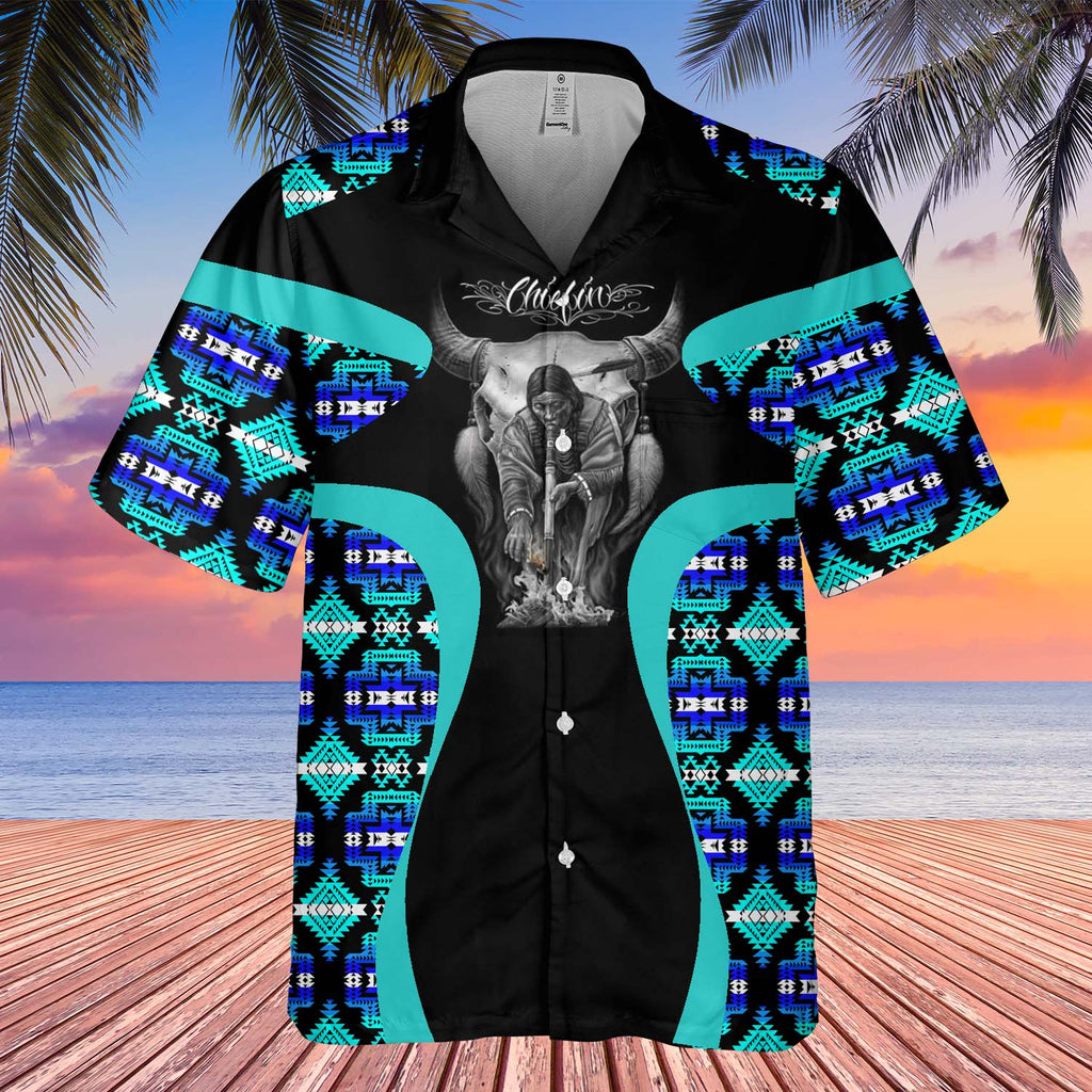 Powwow StoreGBHW000898 Tribe Design Native American Hawaiian Shirt 3D