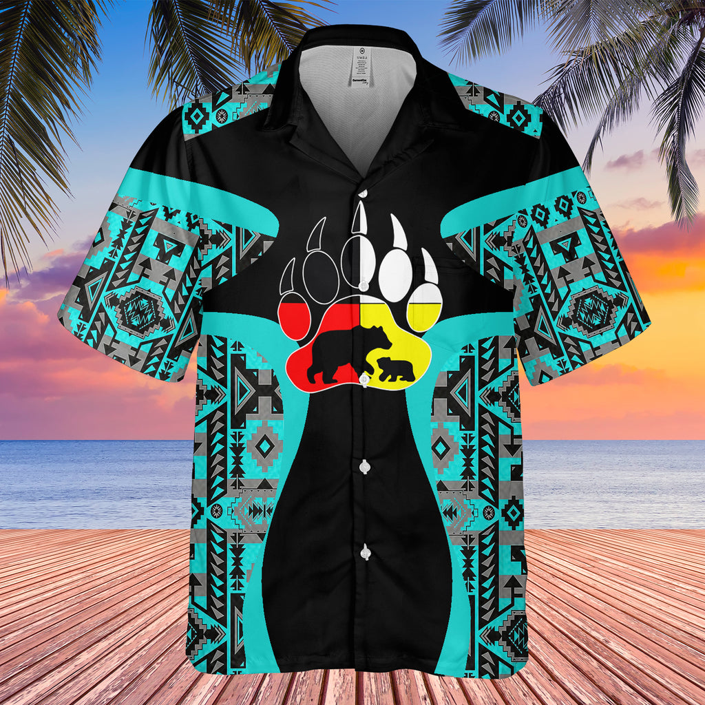 Powwow StoreGBHW000905 Tribe Design Native American Hawaiian Shirt 3D